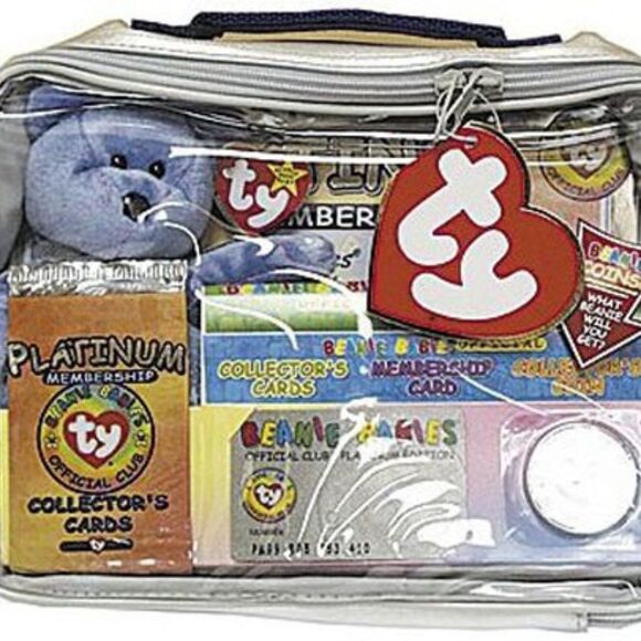 TY Beanie Baby - CLUBBY 2 the Bear (w/ Complete Platinum Set) - Picture 1 of 1